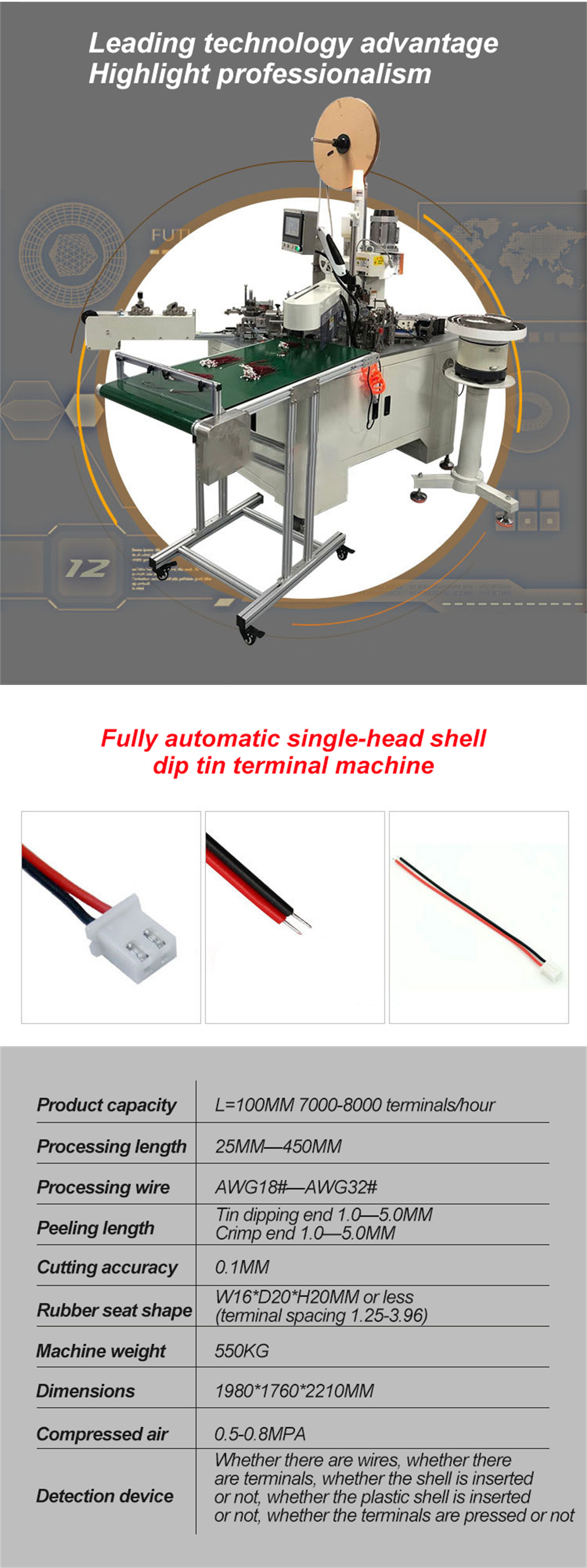 Fully automatic single head piercing and end dipping tin machine