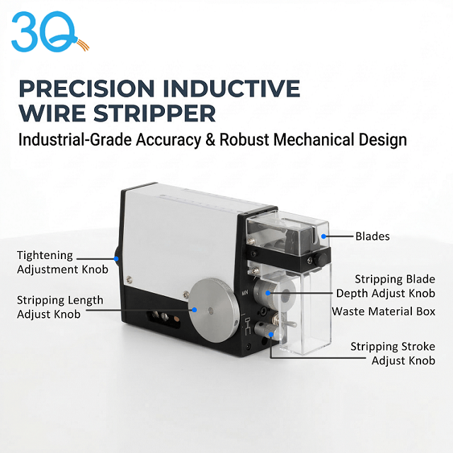 Pneumatic induction type wire stripping machine