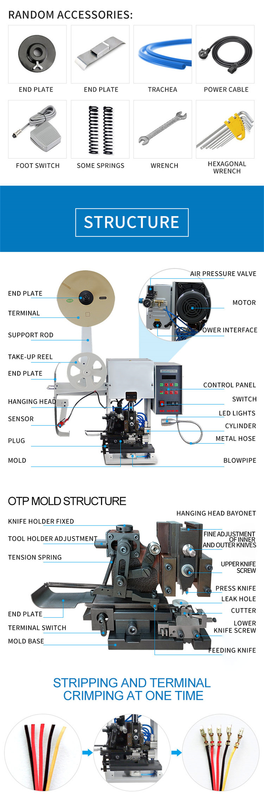 Automatic Multifunctional Wire Terminal Stripping And Punching Machine