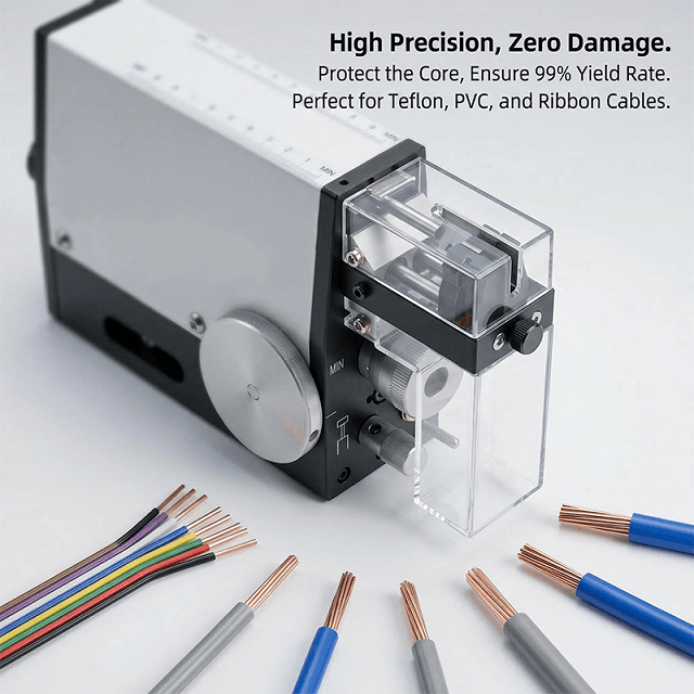 Pneumatic induction type wire stripping machine