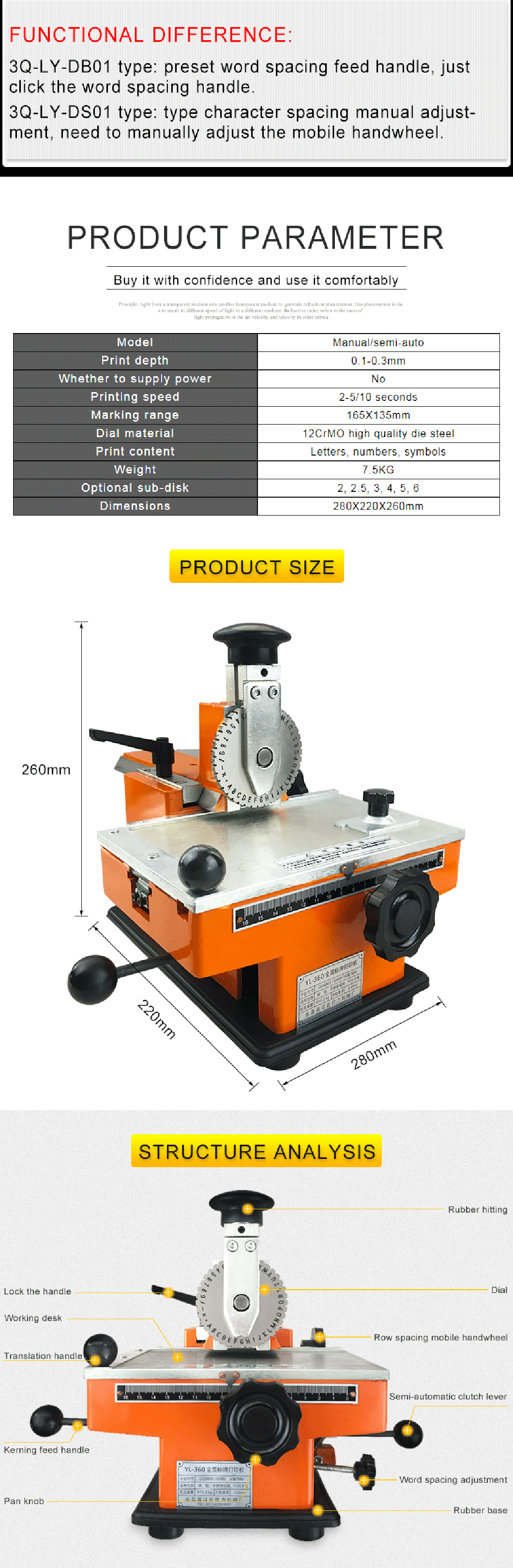 Nameplate Marking Machine parameter