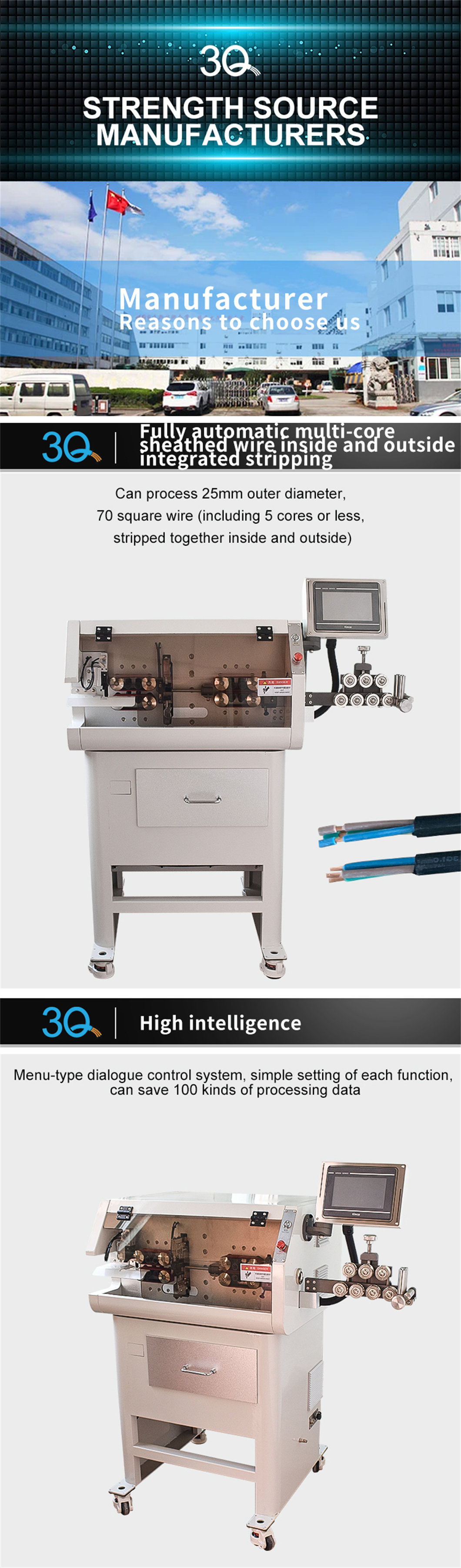 Fully Automatic Multi-core Sheathed Wire inside And outside Integrated Stripping Machine