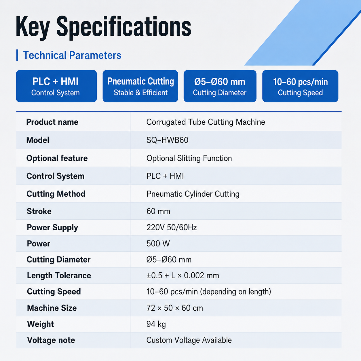 SQ-HWB60 Precision Reinforced‑Type Tube Cutting Machine