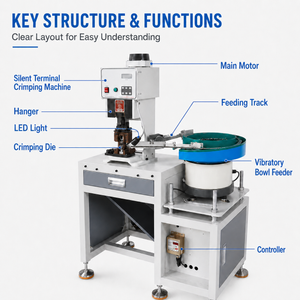 3T Hexagonal Vibratory Bowl Feeder Terminal Crimping Machine