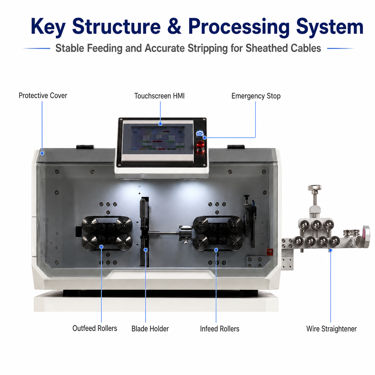 SQ-FW50B 50mm² Sheathed Wire Inner and Outer Stripping Machine