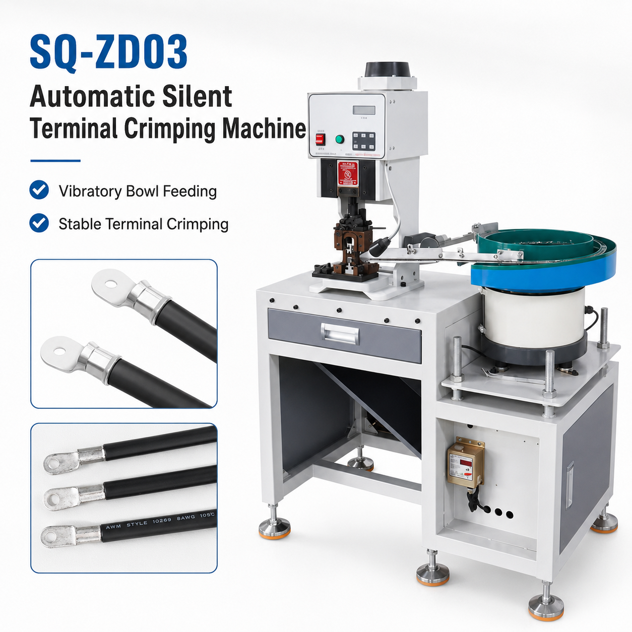 3T Hexagonal Vibratory Bowl Feeder Terminal Crimping Machine