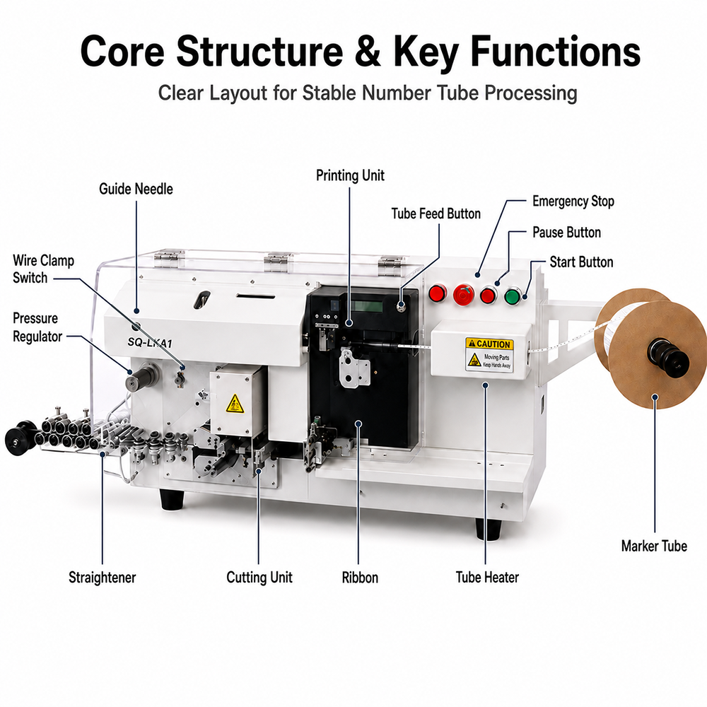 Desktop Fully Automatic Wire Numbering Sleeve Inserting Machine