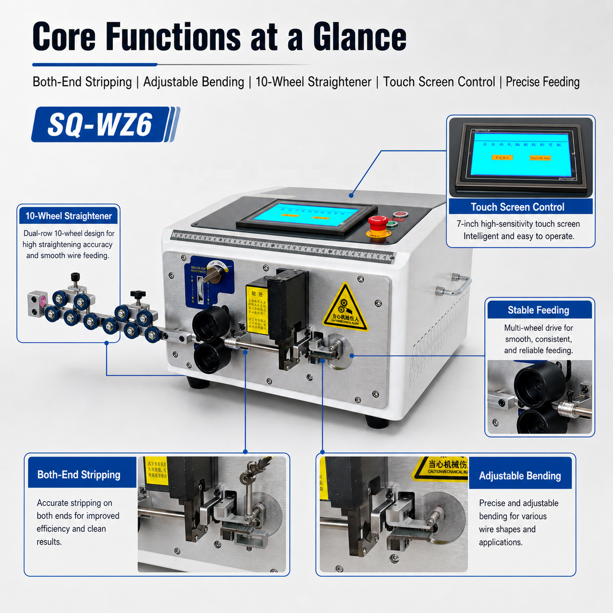 6mm² Wire Stripping and Bending Machine