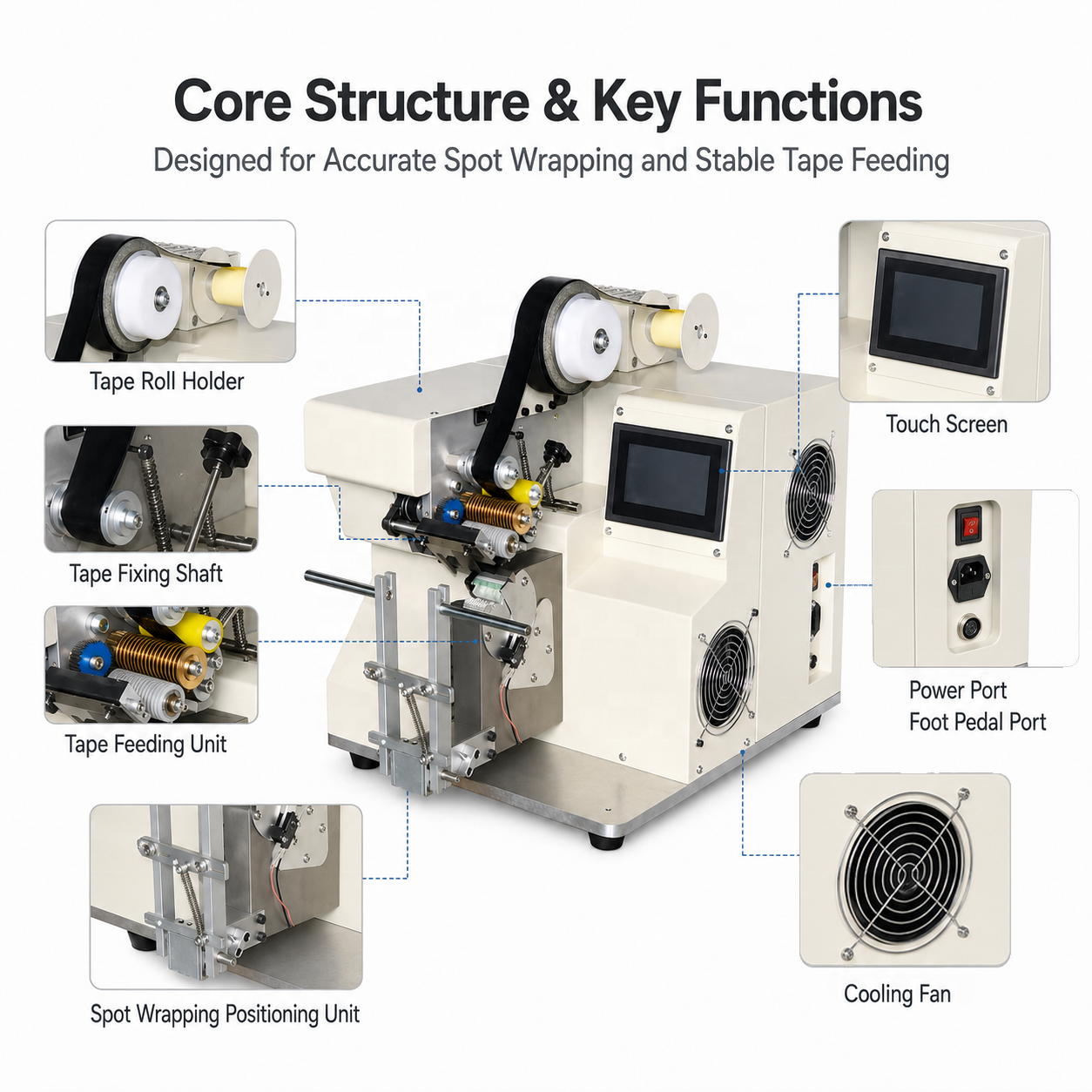 1-6mm All-electric Wire Taping Machine