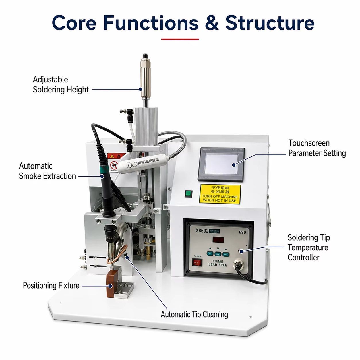 SQ-XRS02 Semi‑Automatic Pneumatic Soldering Machine