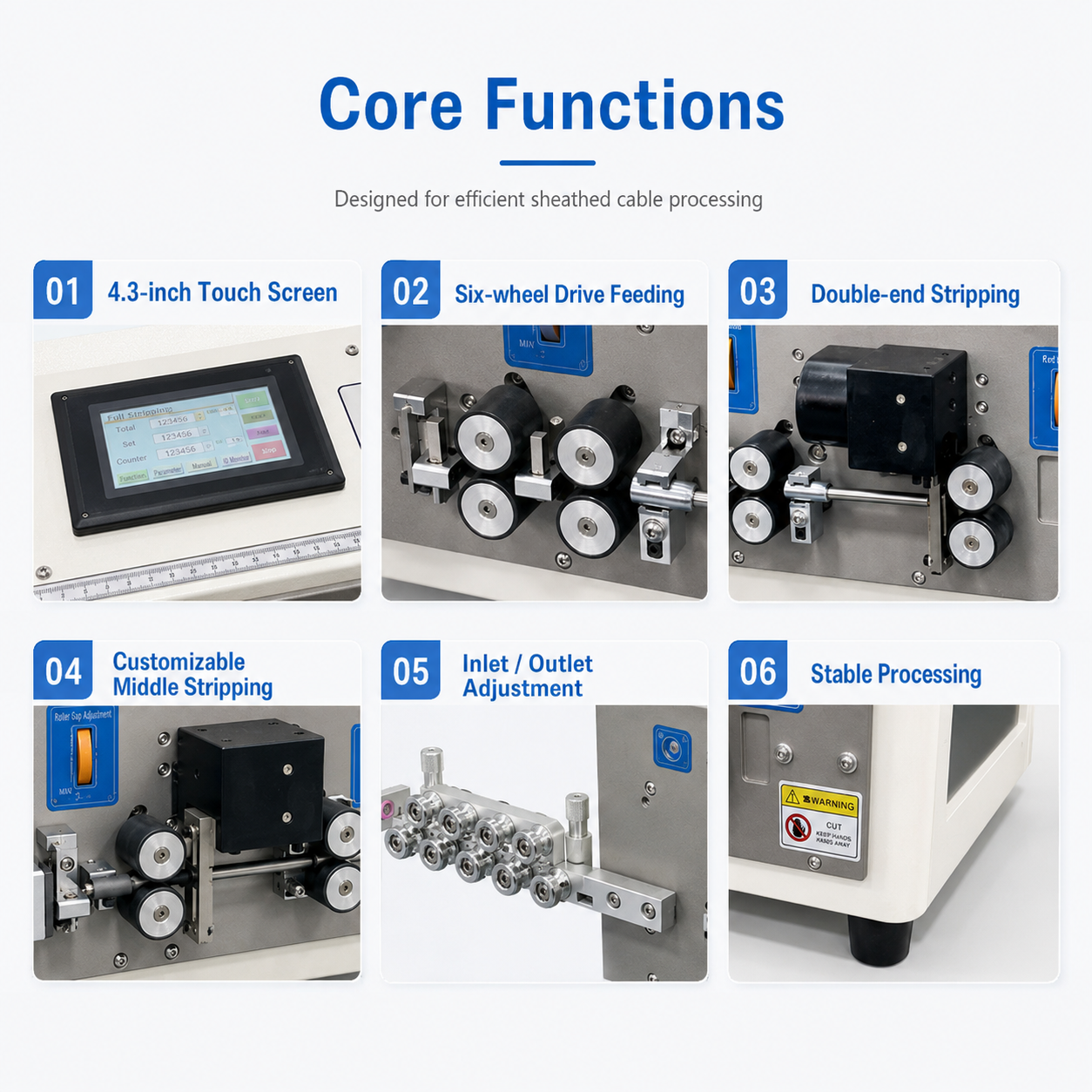 10mm² Multi-core Sheathed Wire Stripping Machine
