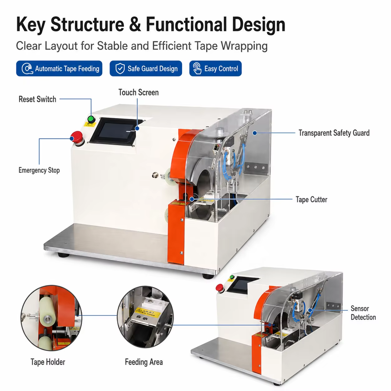 3-30mm Automatic Wire Harness Tape Wrapping Machine