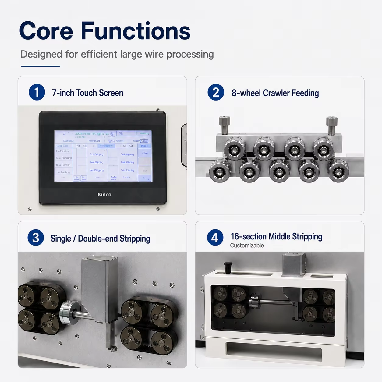 Crawler-type 1-35mm² Wire Stripping Machine