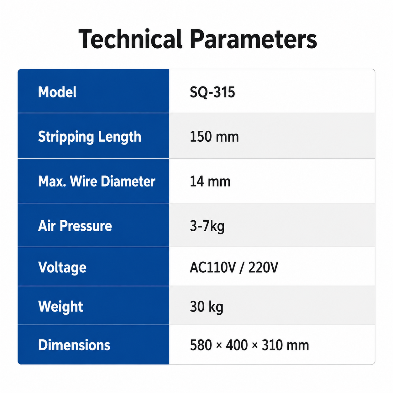 315 Pneumatic Wire Stripping Machine