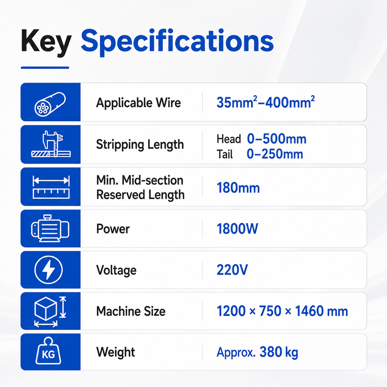 400mm² Wire Stripping Machine