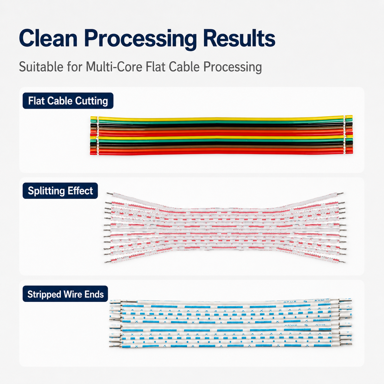 0.2-0.5mm² 12-core Flat Cable Splitting and Stripping Machine