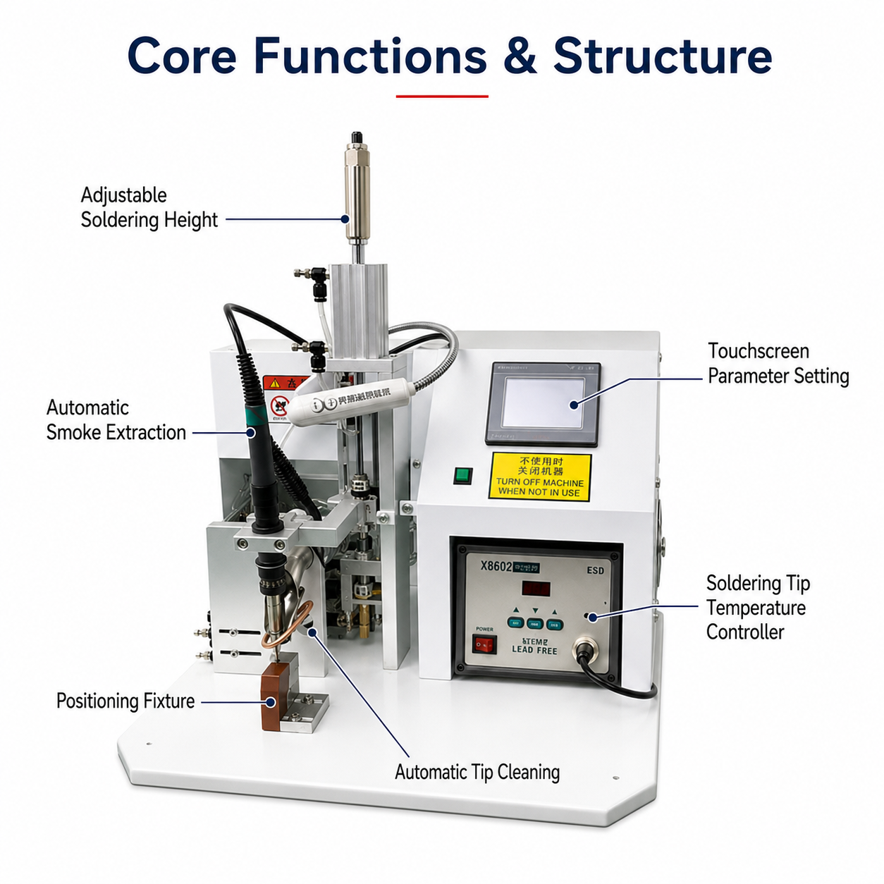 Semi-automatic Pneumatic Touch Screen Soldering Machine