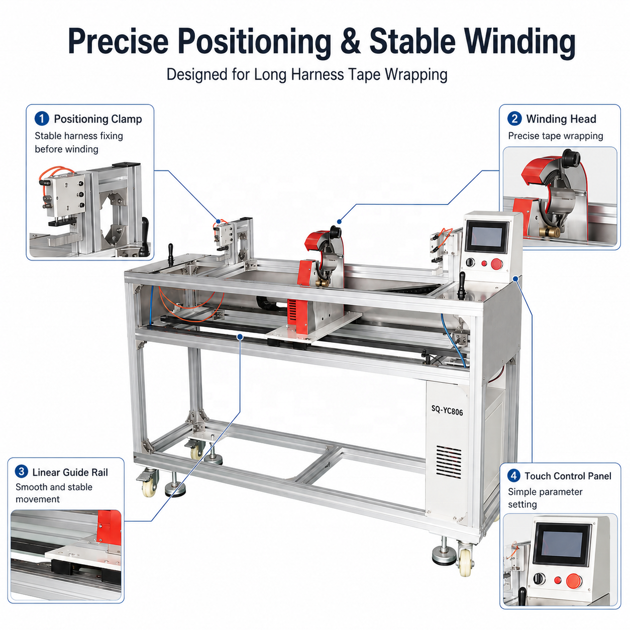 2-10mm Automatic Wire Harness Tape Wrapping Machine