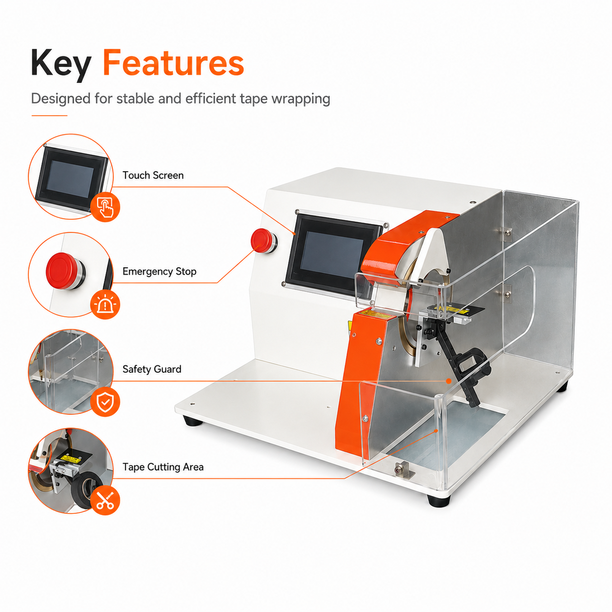 SQ-YC802 Semi‑Automatic Tape Wrapping Machine