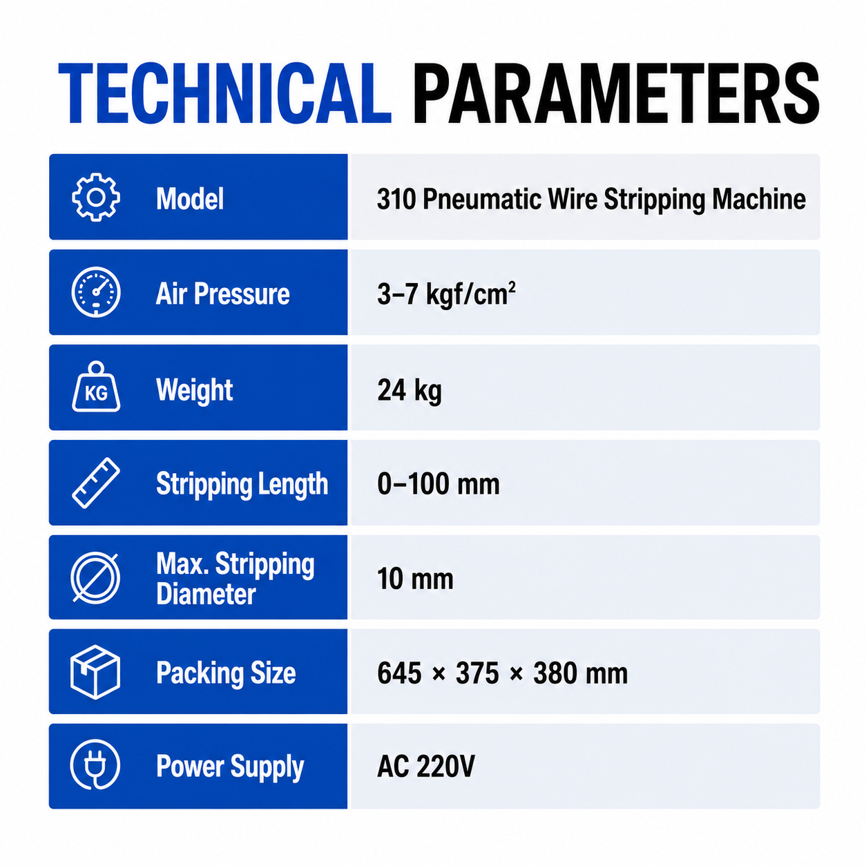 310 Pneumatic Wire Stripping Machine