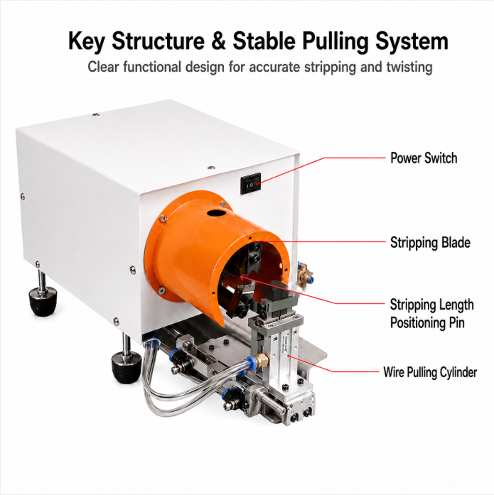Automatic Wire Pulling Stripping and Twisting Machine