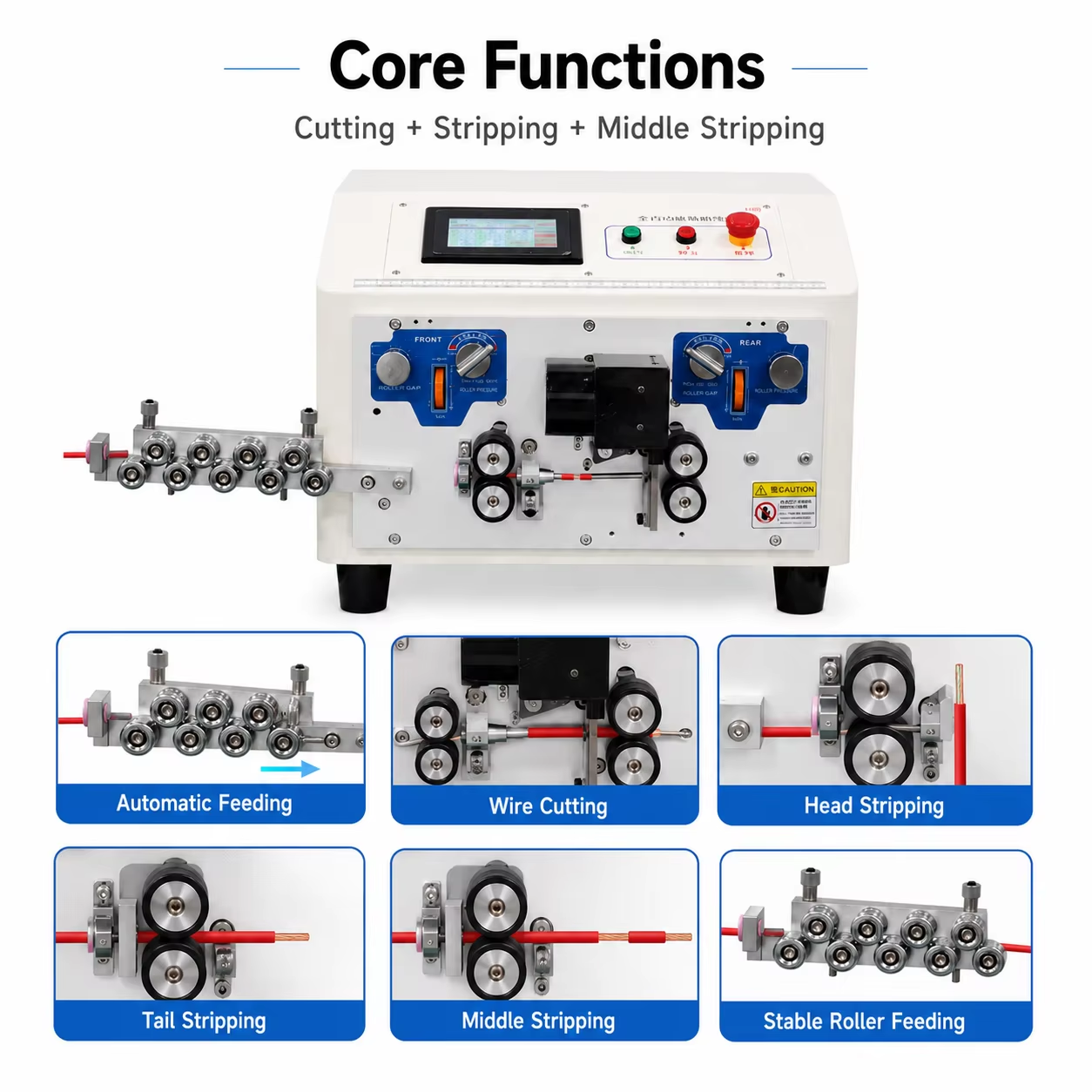 0.1-6mm² Fully Automatic Computer Wire Stripper Machine