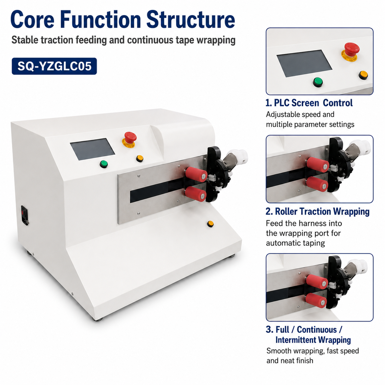 SQ-YZGLC05 Roller‑Pulling Continuous‑Winding Tape Wrapping Machine