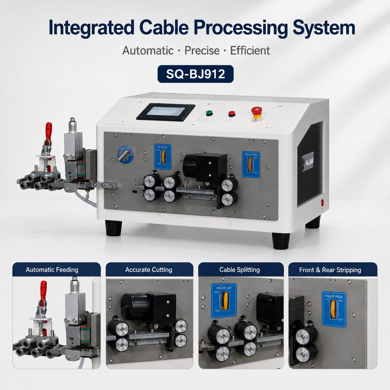 0.2-0.5mm² 12-core Flat Cable Splitting and Stripping Machine