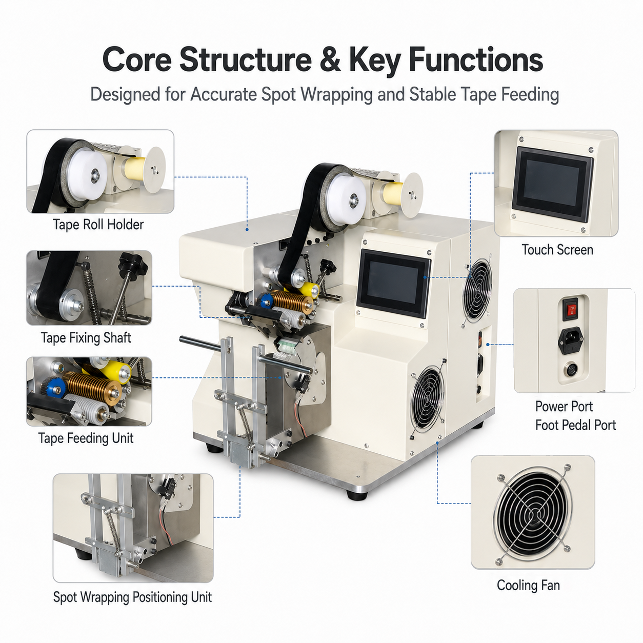 SQ-YC808 Full‑Electric Spot‑Winding Tape Wrapping Machine