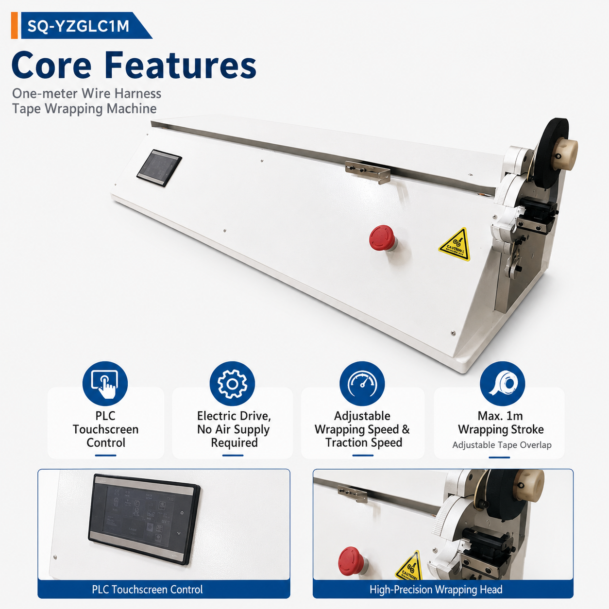 1‑Meter Continuous‑Winding Tape Wrapping Machine