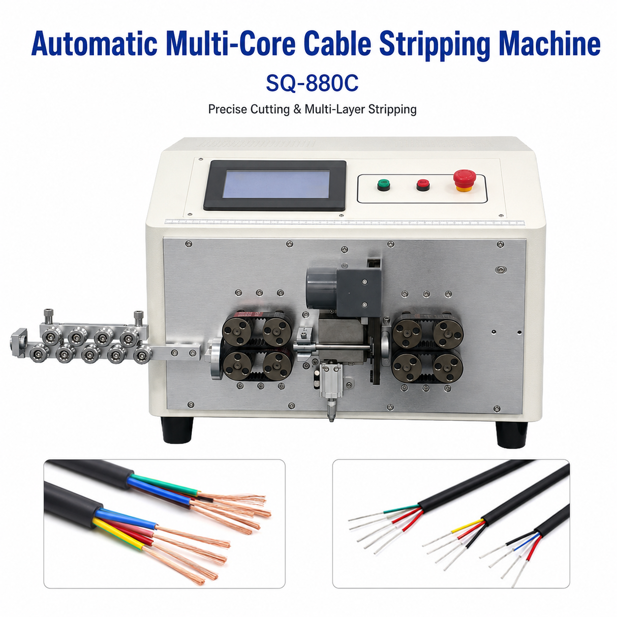 Automatic Multi‑Core Sheathed Wire Stripping Machine